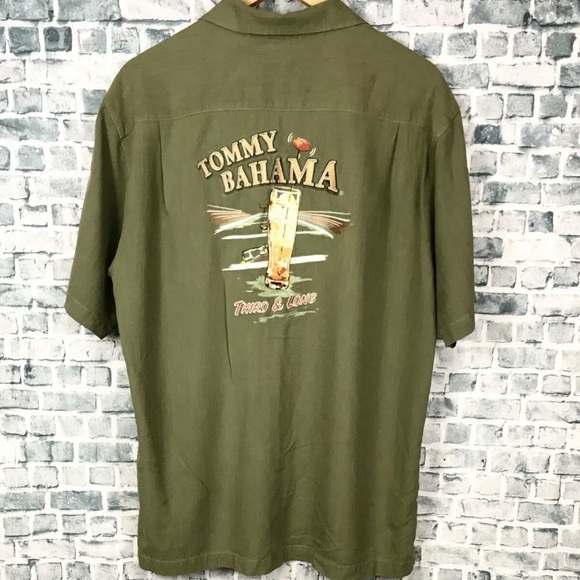 Tommy Bahama Other - Tommy Bahama Mens Green “Third & Down" Embroidered